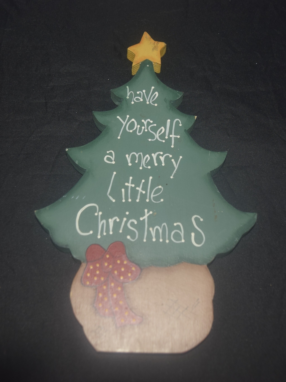 Have Yourself a Merry Little Christmas Tree Wall Plaque - Green